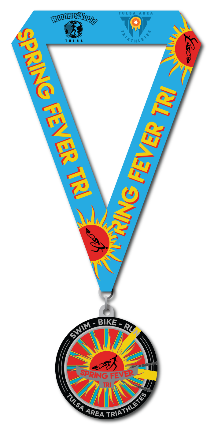 Custom Finisher's Medal for the 2022 Spring Fever Sprint Triathlon