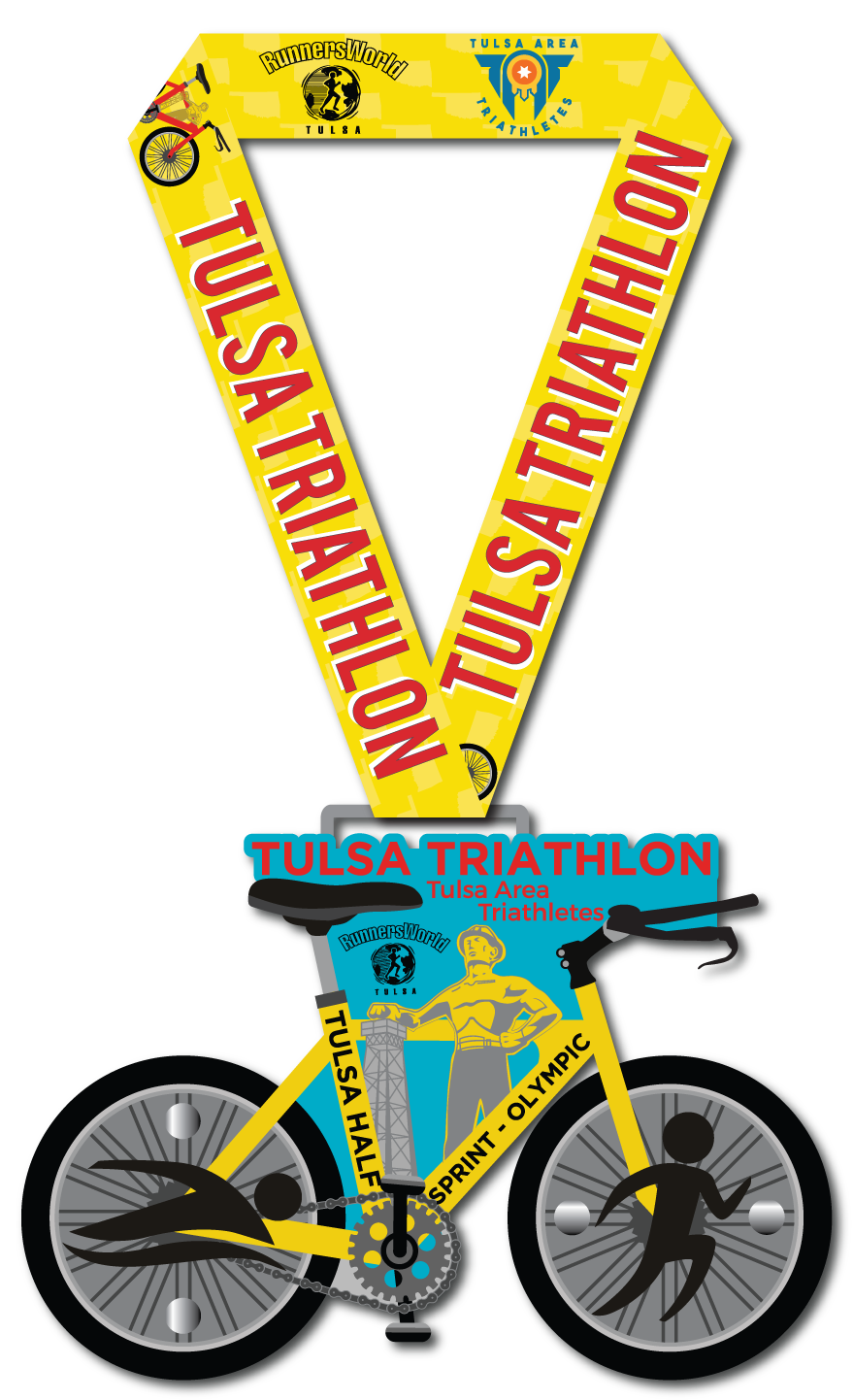 Finisher's Medal for the 2022 Tulsa Triathlon