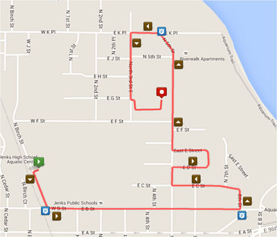 Map of Spring Fever Sprint Triathlon run route