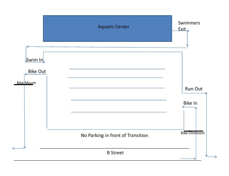 Map of Spring Fever Sprint Triathlon transition area